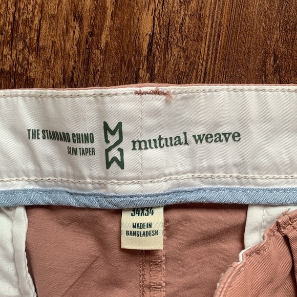 Mutual Weave Men’s Chino Pants Cedar Rose Size 34 x 34 Length NWT - Picture 6 of 9